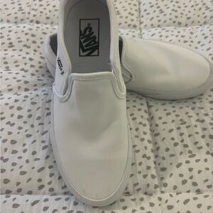 Vans Classic White Canvas Slip-Ons